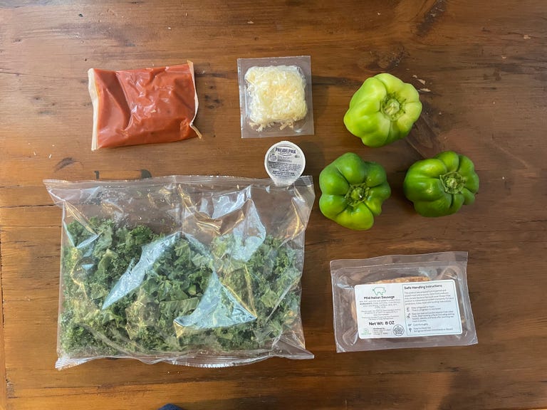 keto meal kit ingredients on table